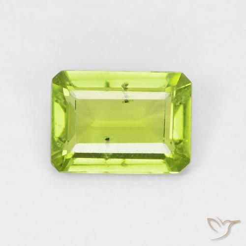 0.93ct Натуральный Ярко-зеленый Перидот, Изумрудная огранка, VS-SI