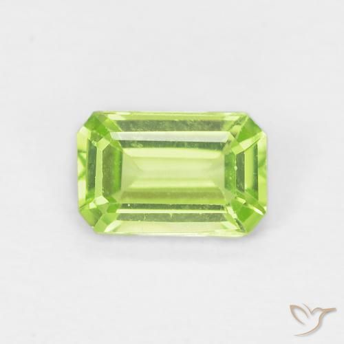 0.51ct Натуральный Желтовато-зеленый Перидот, Изумрудная огранка, Чистота VVS