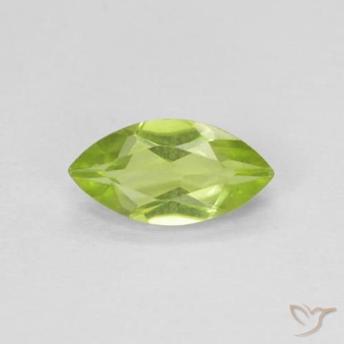 0.69ct Натуральный Средний зеленый Перидот, Маркиза, Чистота VVS