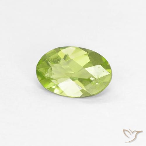 0.44ct Натуральный Ярко-зеленый Перидот, Овал, Чистота VS