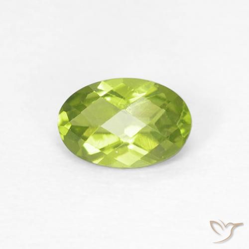 0.54ct Натуральный Ярко-зеленый Перидот, Овал, Чистота VS