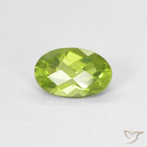 0.49ct Натуральный Ярко-зеленый Перидот, Овал, Чистота VS