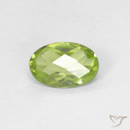 0.49ct Натуральный Светло-живой зеленый Перидот, Овал, VVS-VS