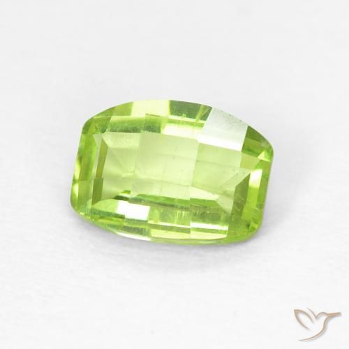 1.05ct Натуральный Ярко-зеленый Перидот, Подушка, Чистота VS