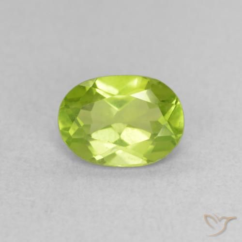 0.97ct Натуральный Живой желтовато-зеленый Перидот, Овал, VVS-VS