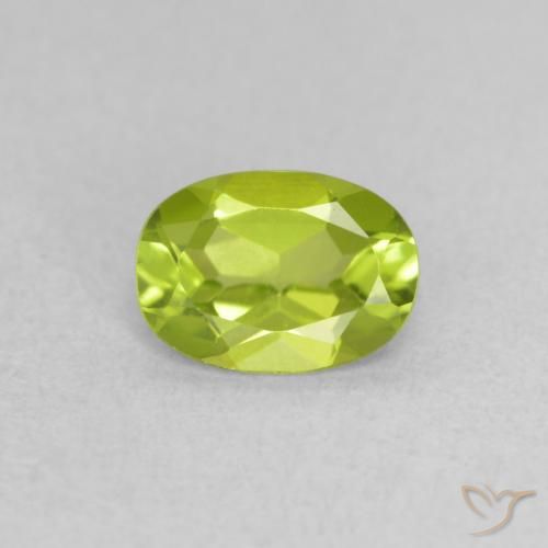 0.79ct Натуральный Желтовато-зеленый Перидот, Овал, VVS-VS