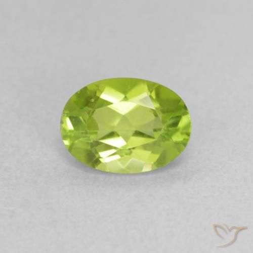 0.96ct Натуральный Желтовато-зеленый Перидот, Овал, VVS-VS