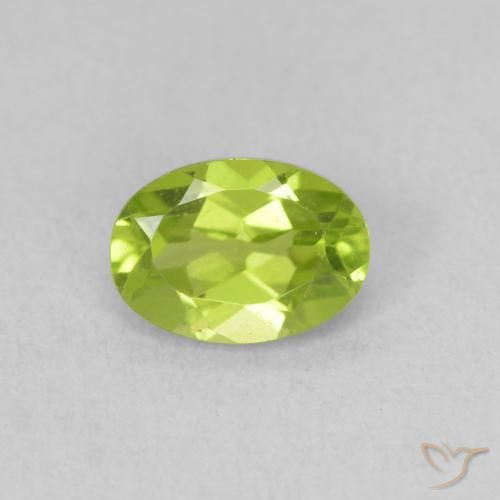 0.95ct Натуральный Живой желтовато-зеленый Перидот, Овал, VVS-VS