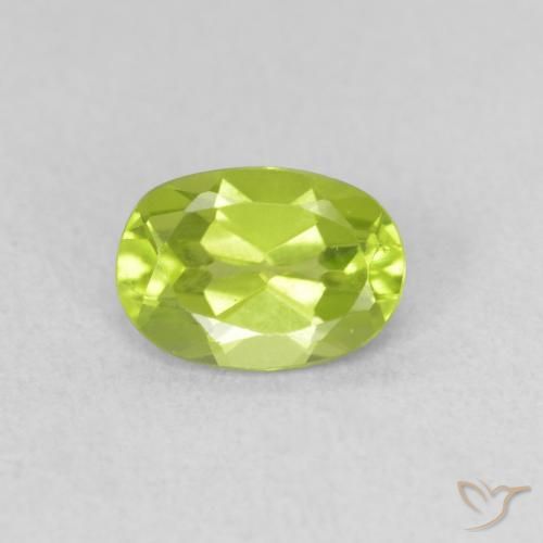 0.91ct Натуральный Живой желтовато-зеленый Перидот, Овал, VVS-VS
