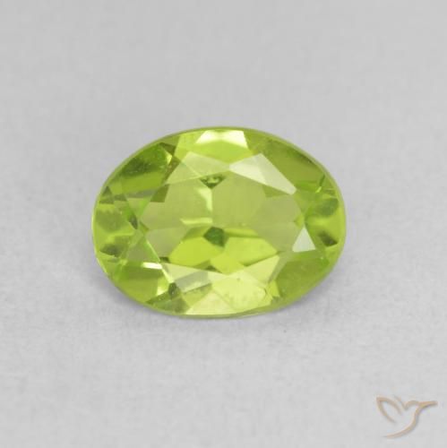 1.07ct Натуральный Живой желтовато-зеленый Перидот, Овал, VVS-VS