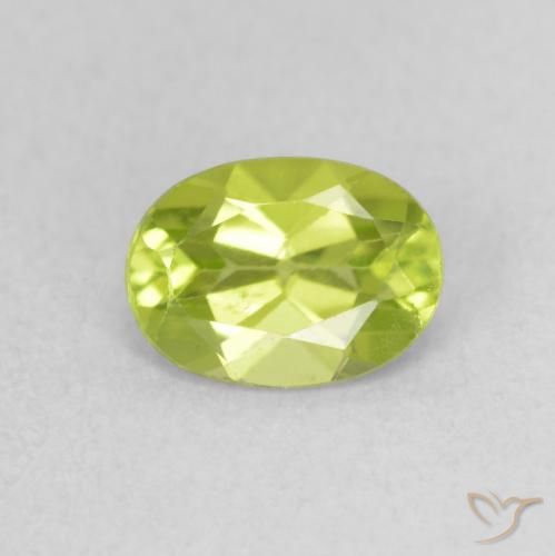 0.87ct Натуральный Живой желтовато-зеленый Перидот, Овал, Чистота VS