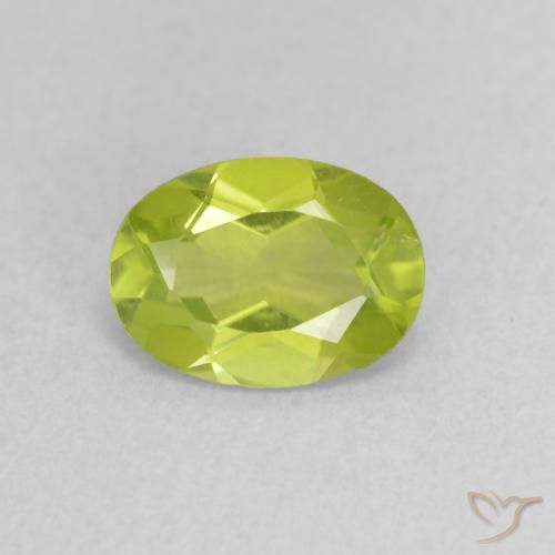 0.81ct Натуральный Живой желтовато-зеленый Перидот, Овал, Чистота VS
