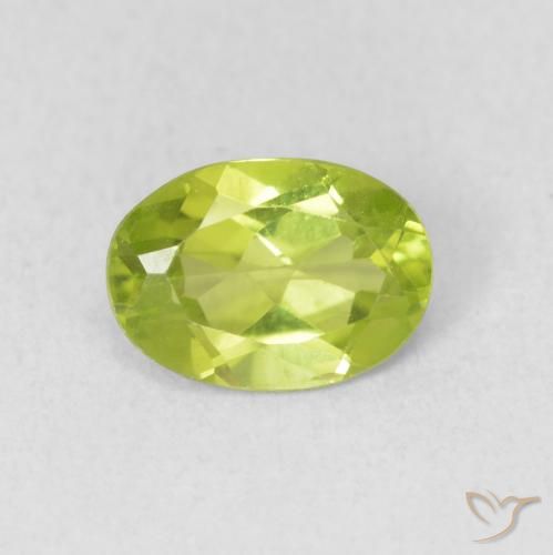 0.85ct Натуральный Живой желтовато-зеленый Перидот, Овал, Чистота VS