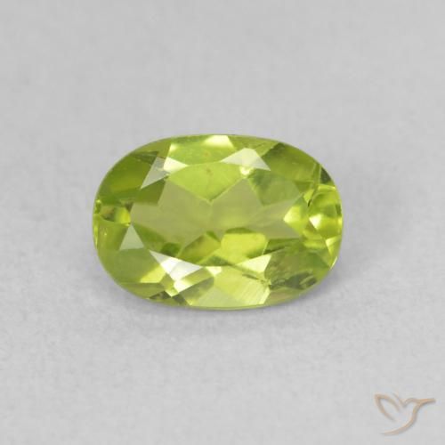 0.92ct Натуральный Желтовато-зеленый Перидот, Овал, Чистота VS
