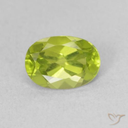0.98ct Натуральный Живой желтовато-зеленый Перидот, Овал, Чистота VS
