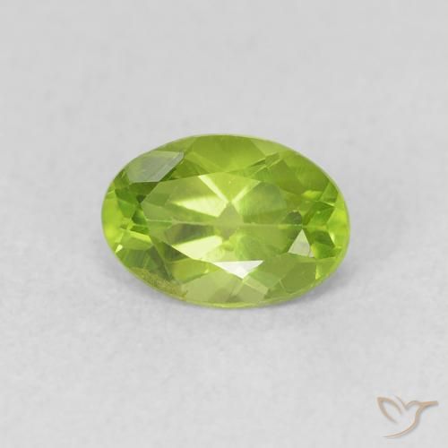 0.91ct Натуральный Средний зеленый Перидот, Овал, Чистота VS