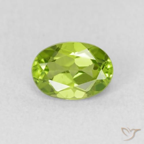 1.02ct Натуральный Ярко-зеленый Перидот, Овал, Чистота VS