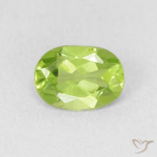 0.96ct Натуральный Светло-зеленый Перидот, Овал, Чистота VS