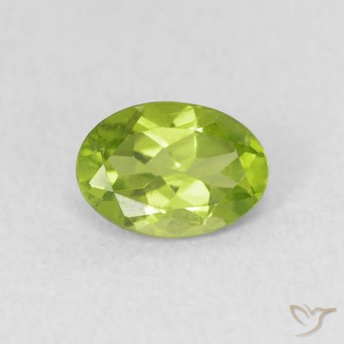 0.85ct Натуральный Средний зеленый Перидот, Овал, Чистота VS