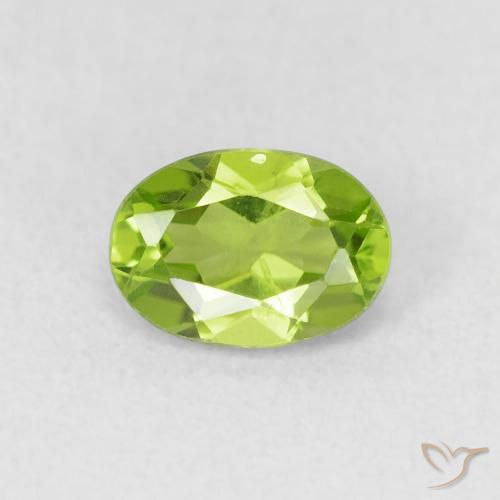 0.98ct Натуральный Ярко-зеленый Перидот, Овал, Чистота VS