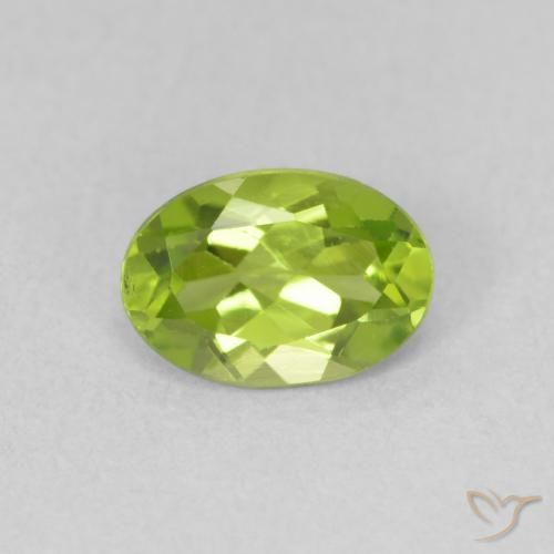 0.85ct Натуральный Желтовато-зеленый Перидот, Овал, Чистота VS
