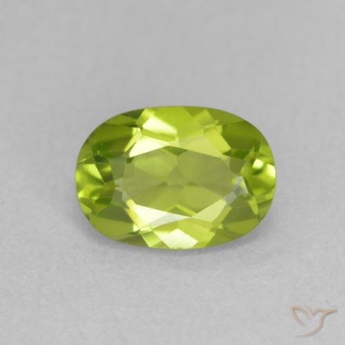 0.96ct Натуральный Желтовато-зеленый Перидот, Овал, Чистота VS