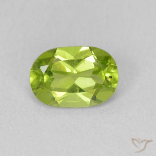 0.86ct Натуральный Живой желтовато-зеленый Перидот, Овал, Чистота VS