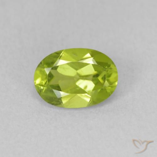 0.92ct Натуральный Желтовато-зеленый Перидот, Овал, VVS-VS