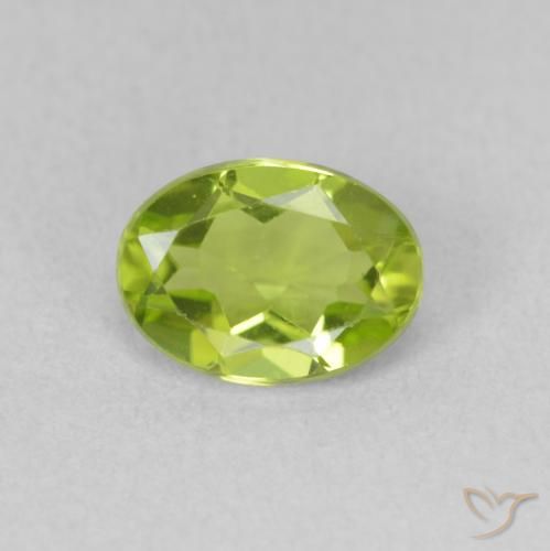 1.07ct Натуральный Средний зеленый Перидот, Овал, VVS-VS