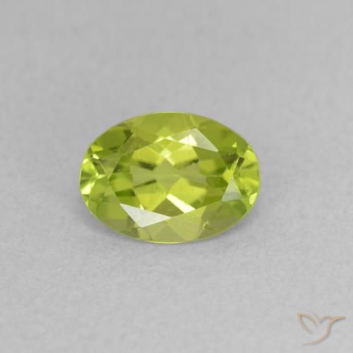 0.75ct Натуральный Желтовато-зеленый Перидот, Овал, VVS-VS