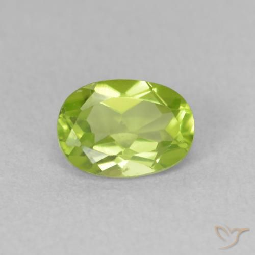 0.96ct Натуральный Ярко-зеленый Перидот, Овал, VVS-VS