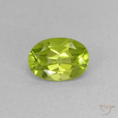 0.86ct Натуральный Желтовато-зеленый Перидот, Овал, VVS-VS