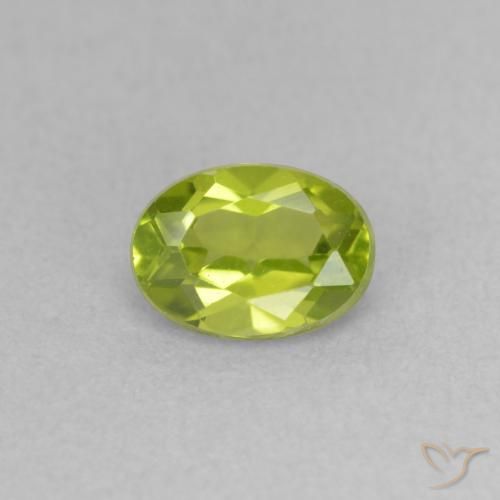 0.87ct Натуральный Оливковый Зеленый Перидот, Овал, VVS-VS