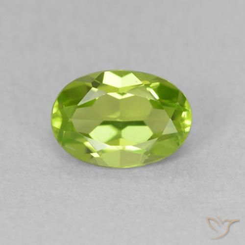 0.96ct Натуральный Ярко-зеленый Перидот, Овал, Чистота VS