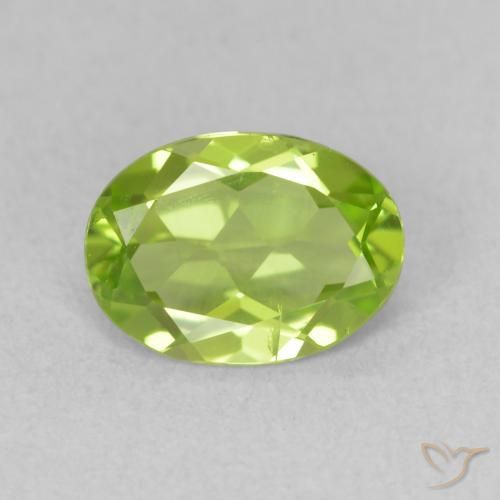 1.09ct Натуральный Ярко-зеленый Перидот, Овал, Чистота VS