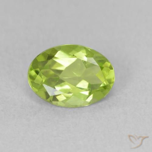 0.94ct Натуральный Ярко-зеленый Перидот, Овал, VVS-VS