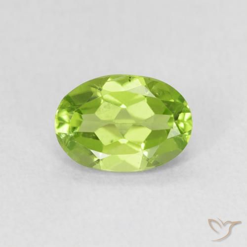0.94ct Натуральный Желтовато-зеленый Перидот, Овал, Чистота VS