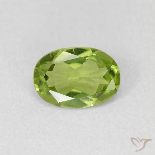0.73ct Натуральный Ярко-зеленый Перидот, Овал, VVS-VS