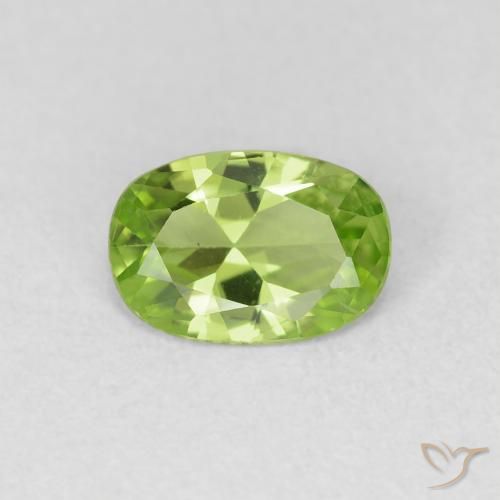 0.72ct Натуральный Желтовато-зеленый Перидот, Овал, VVS-VS