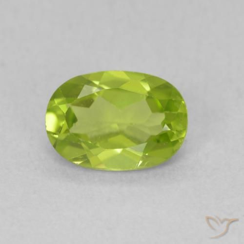 0.86ct Натуральный Ярко-зеленый Перидот, Овал, Чистота VS