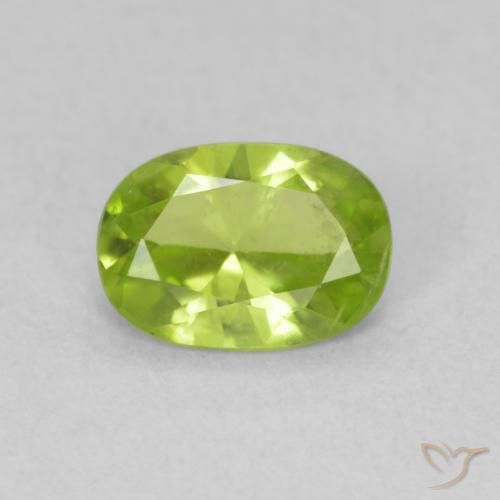 0.80ct Натуральный Ярко-зеленый Перидот, Овал, Чистота VS
