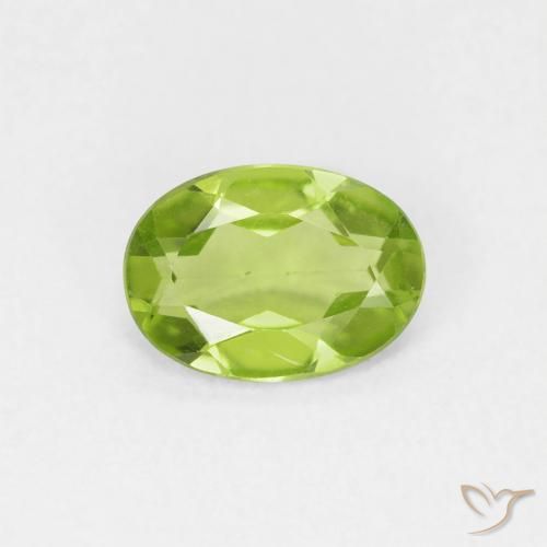 0.72ct Натуральный Ярко-зеленый Перидот, Овал, VVS-VS