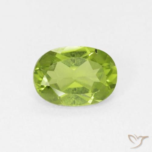 0.93ct Натуральный Ярко-зеленый Перидот, Овал, Чистота VS