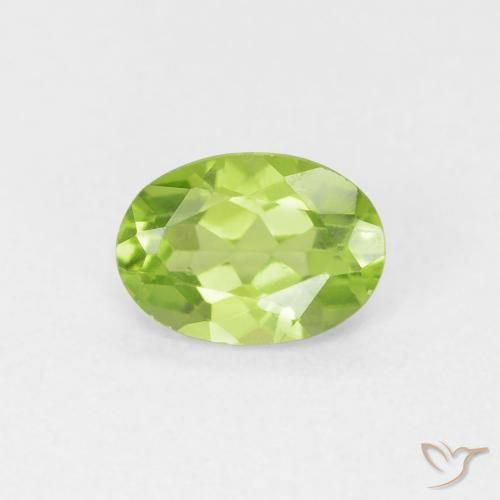 0.80ct Натуральный Светло-зеленый Перидот, Овал, VVS-VS