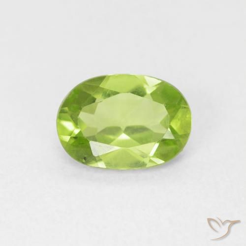 0.86ct Натуральный Ярко-зеленый Перидот, Овал, Чистота VS