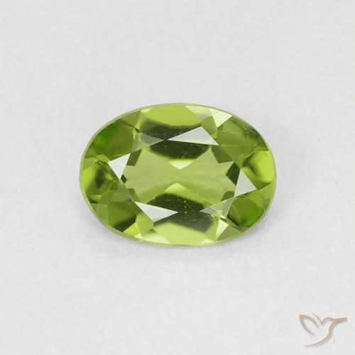 0.83ct Натуральный Желтовато-зеленый Перидот, Овал, VVS-VS