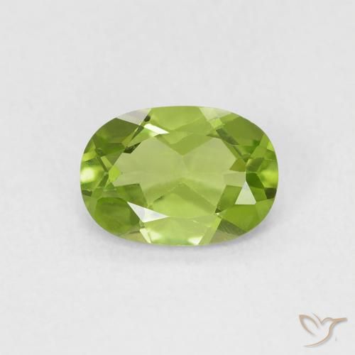 0.85ct Натуральный Желтовато-зеленый Перидот, Овал, VVS-VS