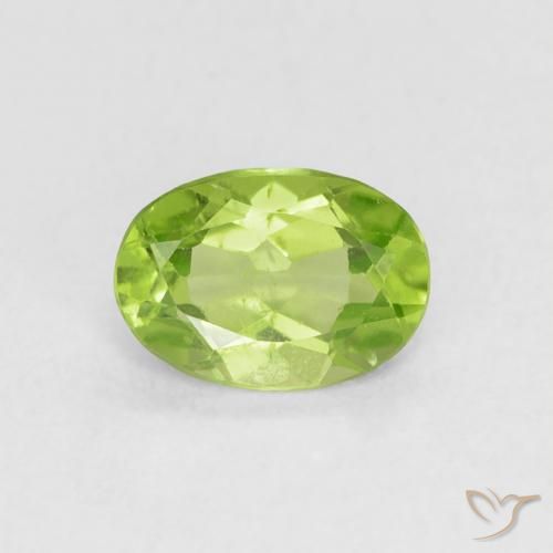 0.80ct Натуральный Ярко-зеленый Перидот, Овал, Чистота VS