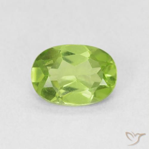 0.90ct Натуральный Ярко-зеленый Перидот, Овал, Чистота VS