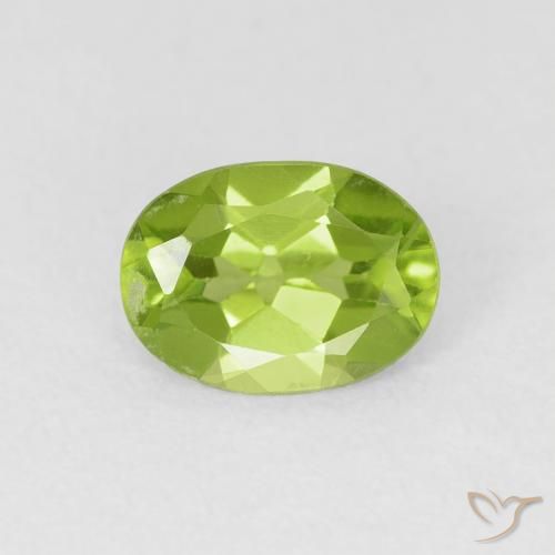 0.83ct Натуральный Ярко-зеленый Перидот, Овал, Чистота VS